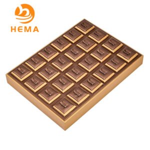 Brown Leatherette With Gold Trim 24 Ring Clips Tray