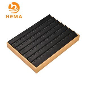 Black Leatherette With Gold Trim 70 Pairs Earring Display Tray