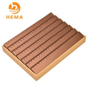 Brown Leatherette With Gold Trim 70 Pairs Earring Display Tray