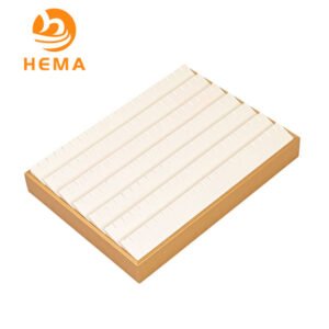 White Leatherette With Gold Trim 70 Pairs Earring Display Tray