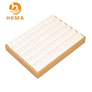 White Leatherette With Gold Trim Pendants Display Tray For 60 Pieces