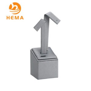 Grey Leather Earrings Display Stand