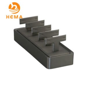 Grey Leather 5 Earrings Stud Display Stand